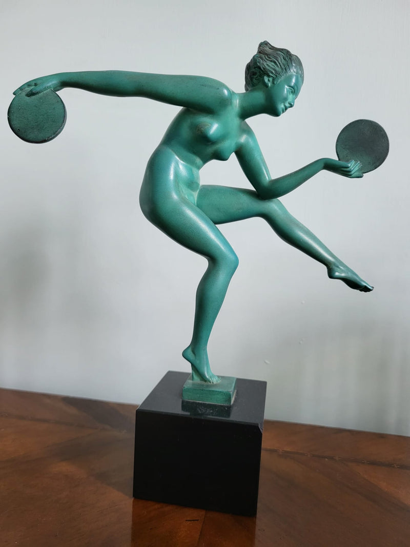 French Art Deco pagan dancer sculpture