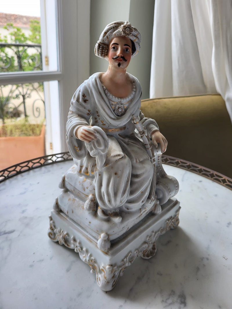 Victorian porcelain perfume bottle in the form of a Sultan