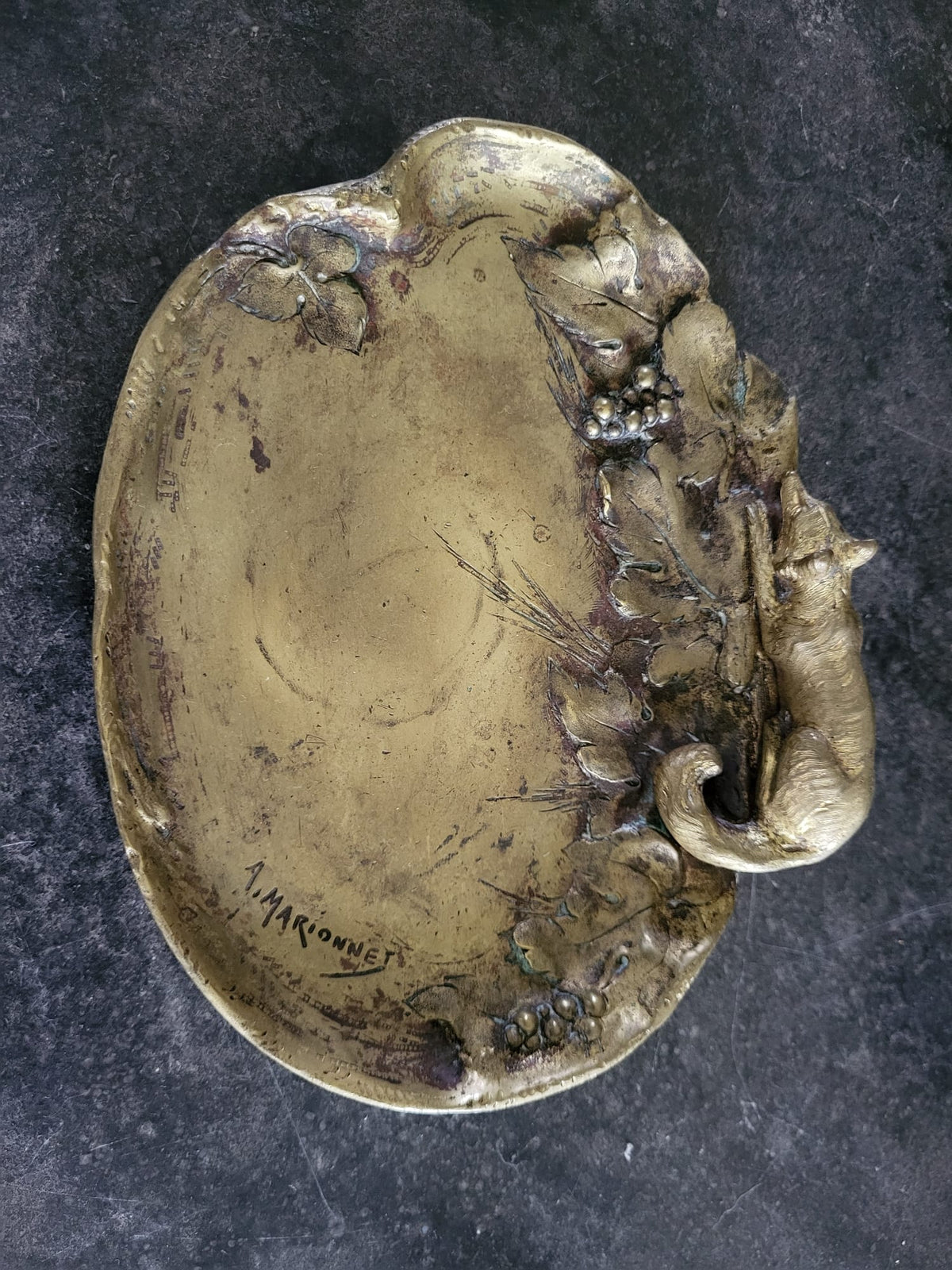 Art Nouveau Bronze Platter
