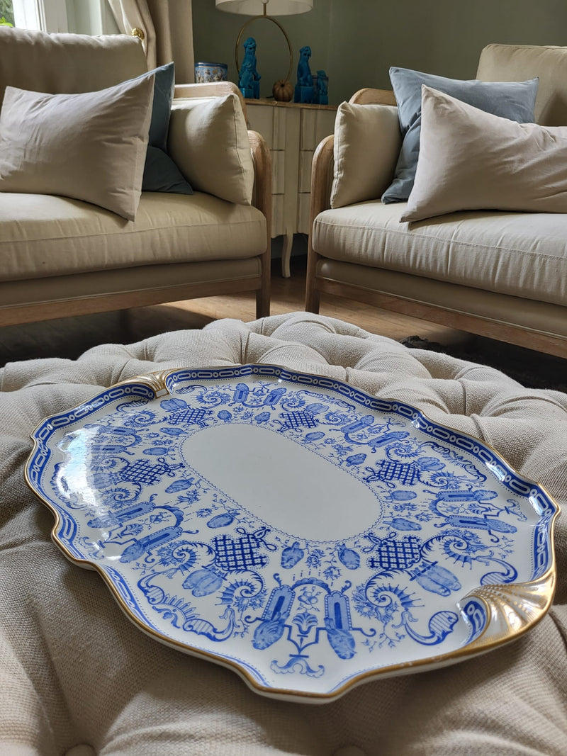 Art Nouveau Royal Crown Derby porcelain platter/tray